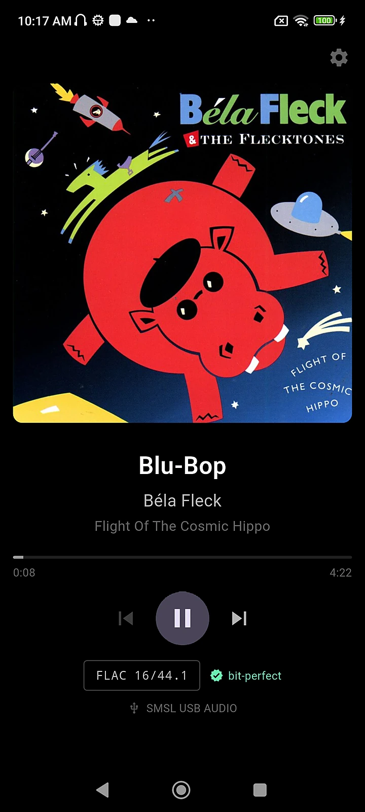 Now playing: FLAC 16/44.1, marked bit-perfect